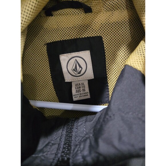 Volcom Full Zip Hooded Black Windbreaker Boys Size XL - Picture 3 of 3